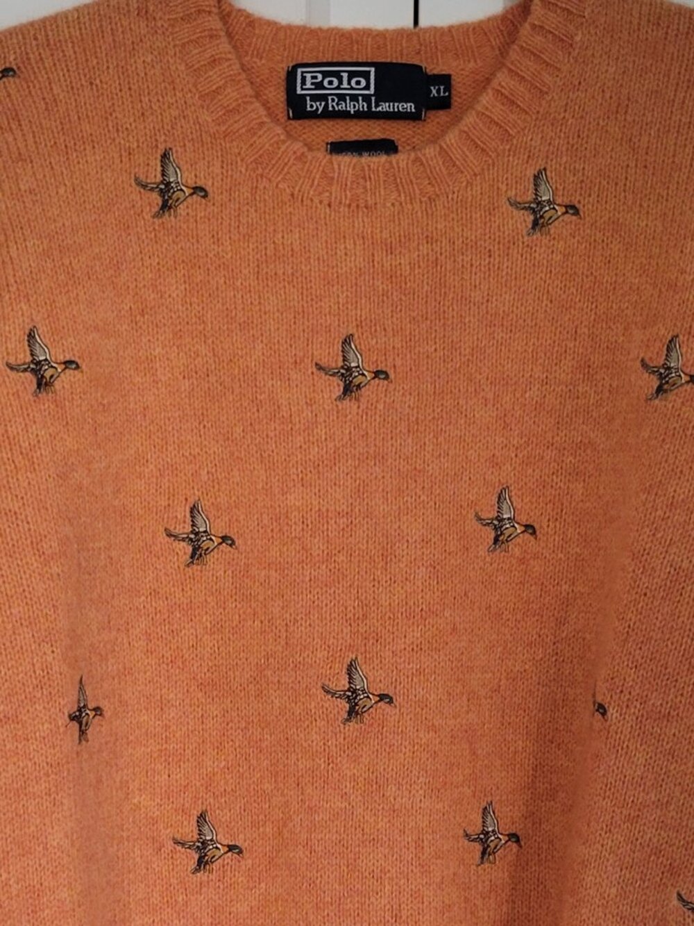 Vtg 90s Polo Ralph Lauren Mallard Duck Wool Sweater NWOT - Picture 2 of 8